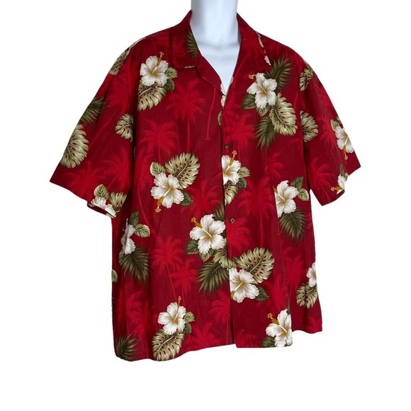 NWT Pacific Legend Aloha Tropical Island Red Floral Beach Vacation Shirt 3XL Big - Picture 4 of 10